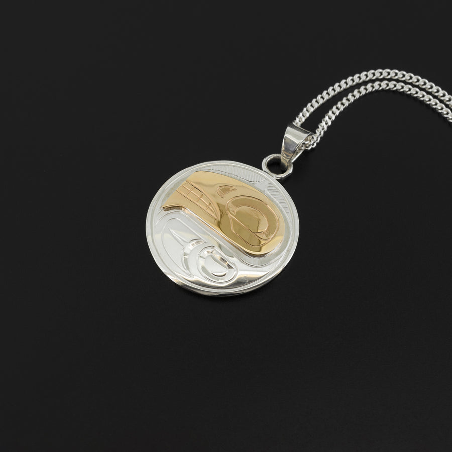 Killerwhale - Silver Pendant with 14k Gold Overlay