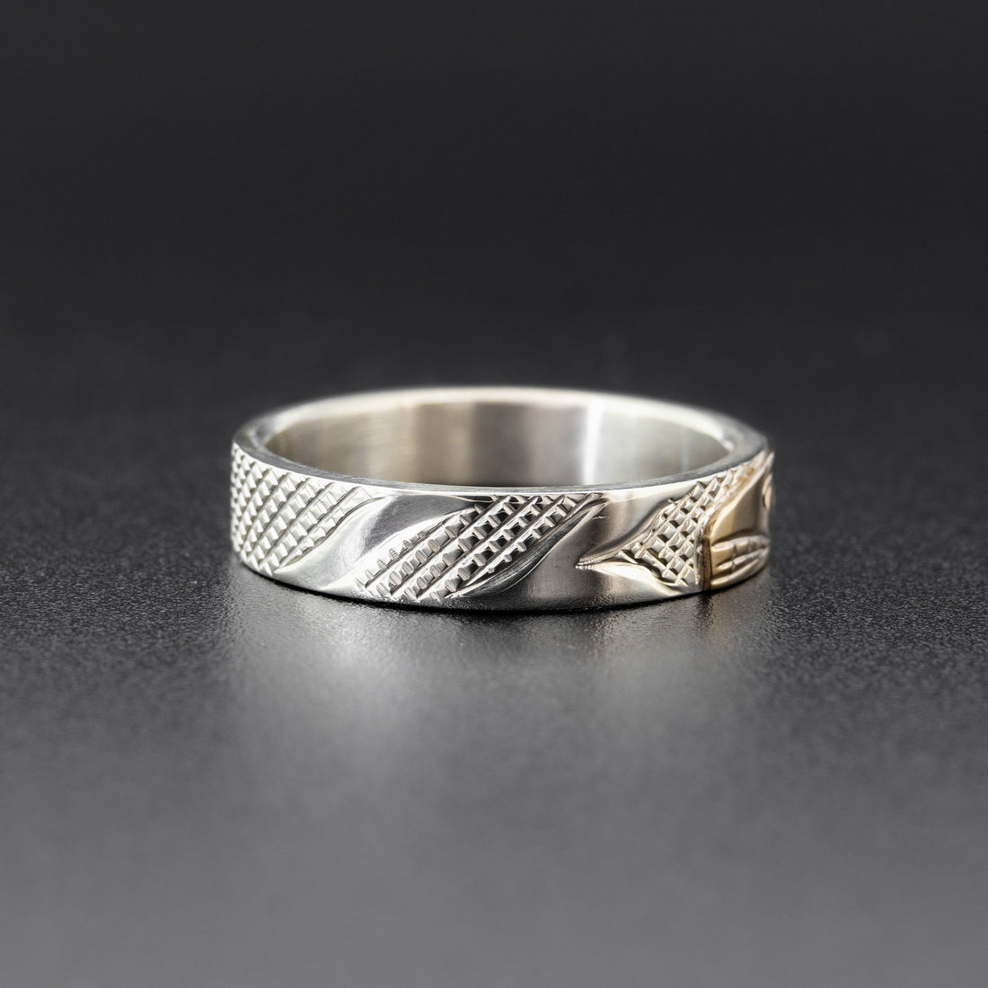 Killerwhale - Silver Ring with 14k Gold