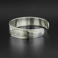 Facing Killerwhales - Silver Bracelet