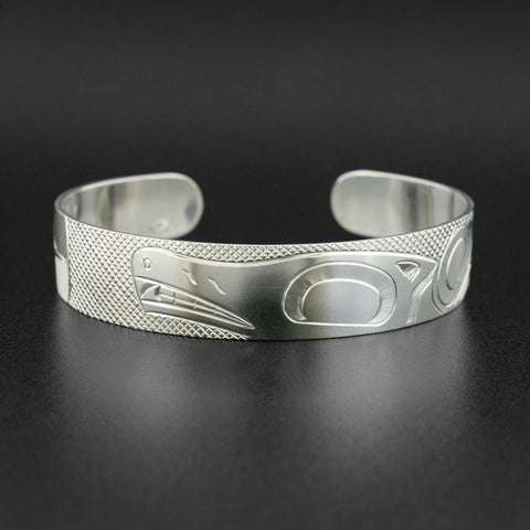 Wolf and Moon - Silver Bracelet
