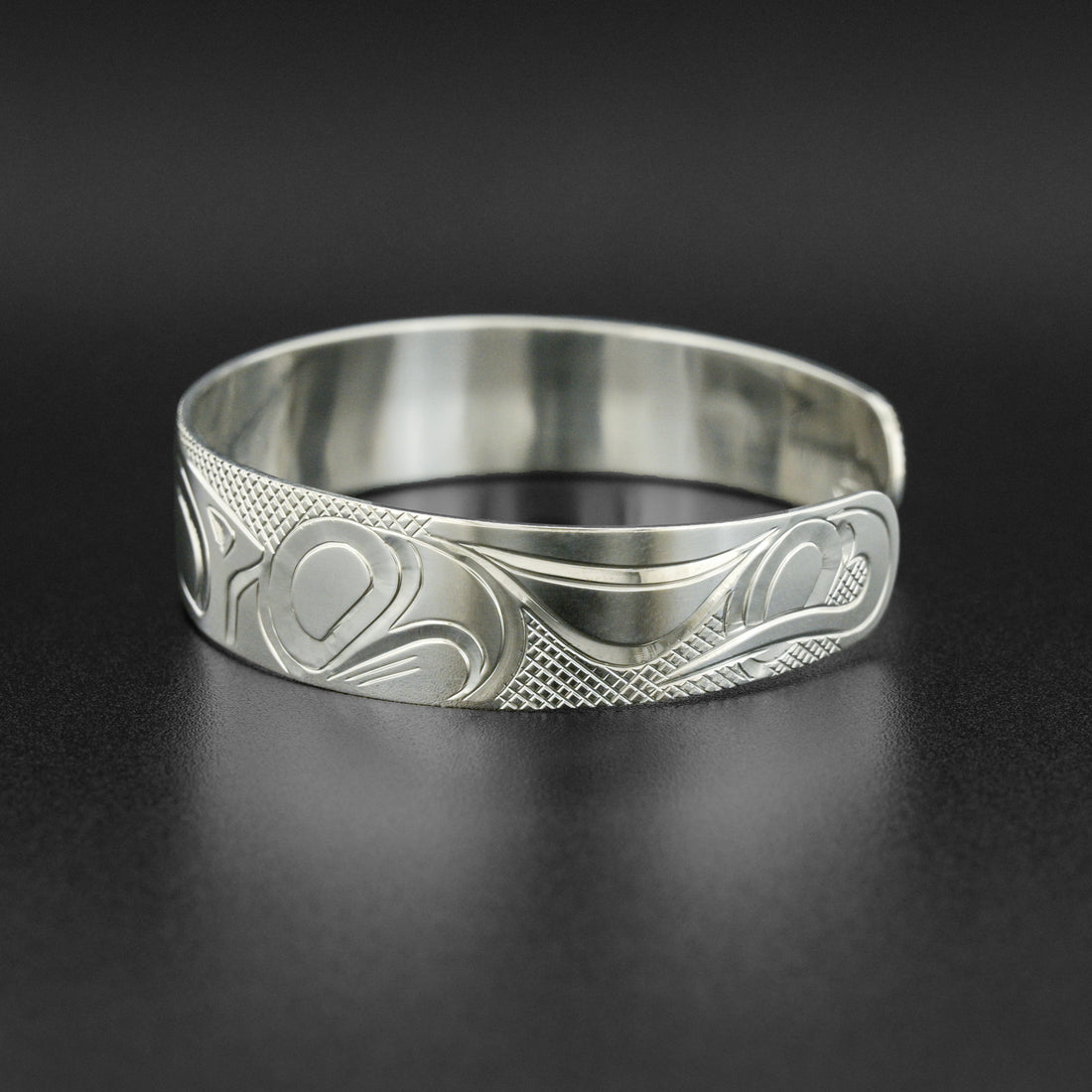 Wolf and Moon - Silver Bracelet