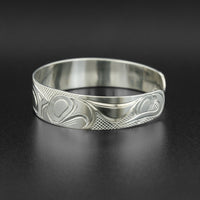 Wolf and Moon - Silver Bracelet