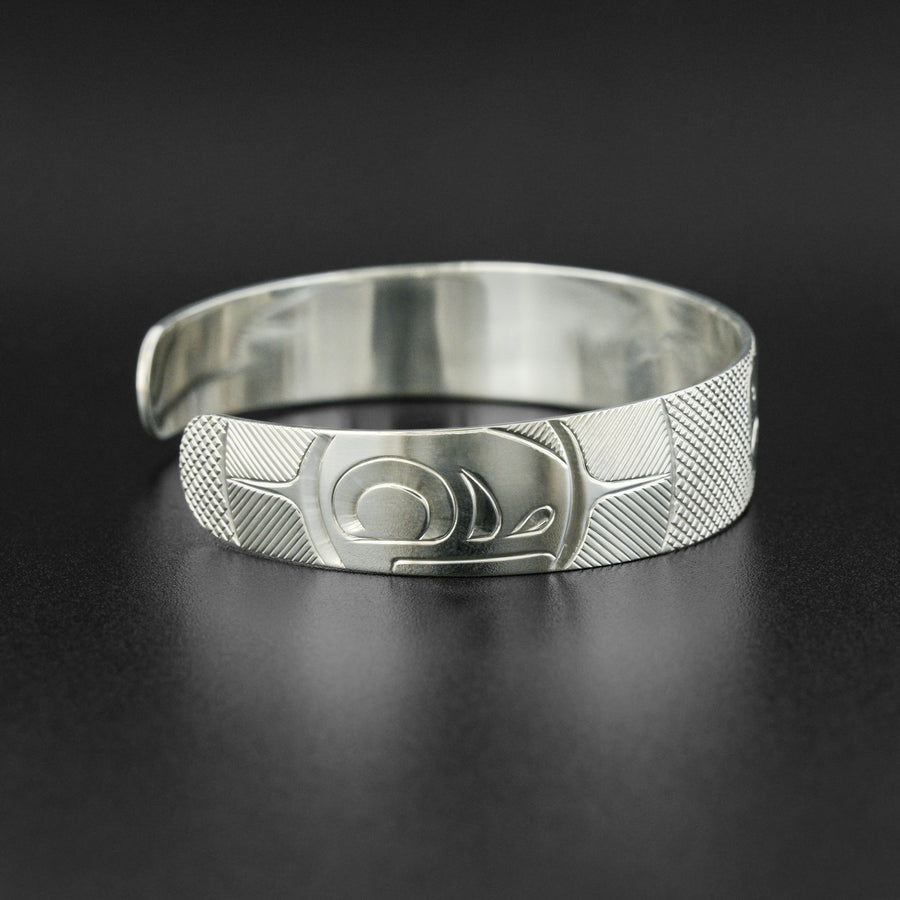 Wolf and Moon - Silver Bracelet