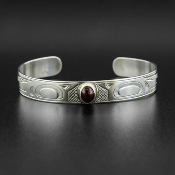 Ravens - Silver Bracelet with Garnet