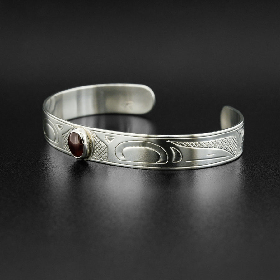 Ravens - Silver Bracelet with Garnet