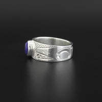 Wolves - Silver Ring with Lapis