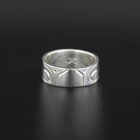 Wolves - Silver Ring with Lapis