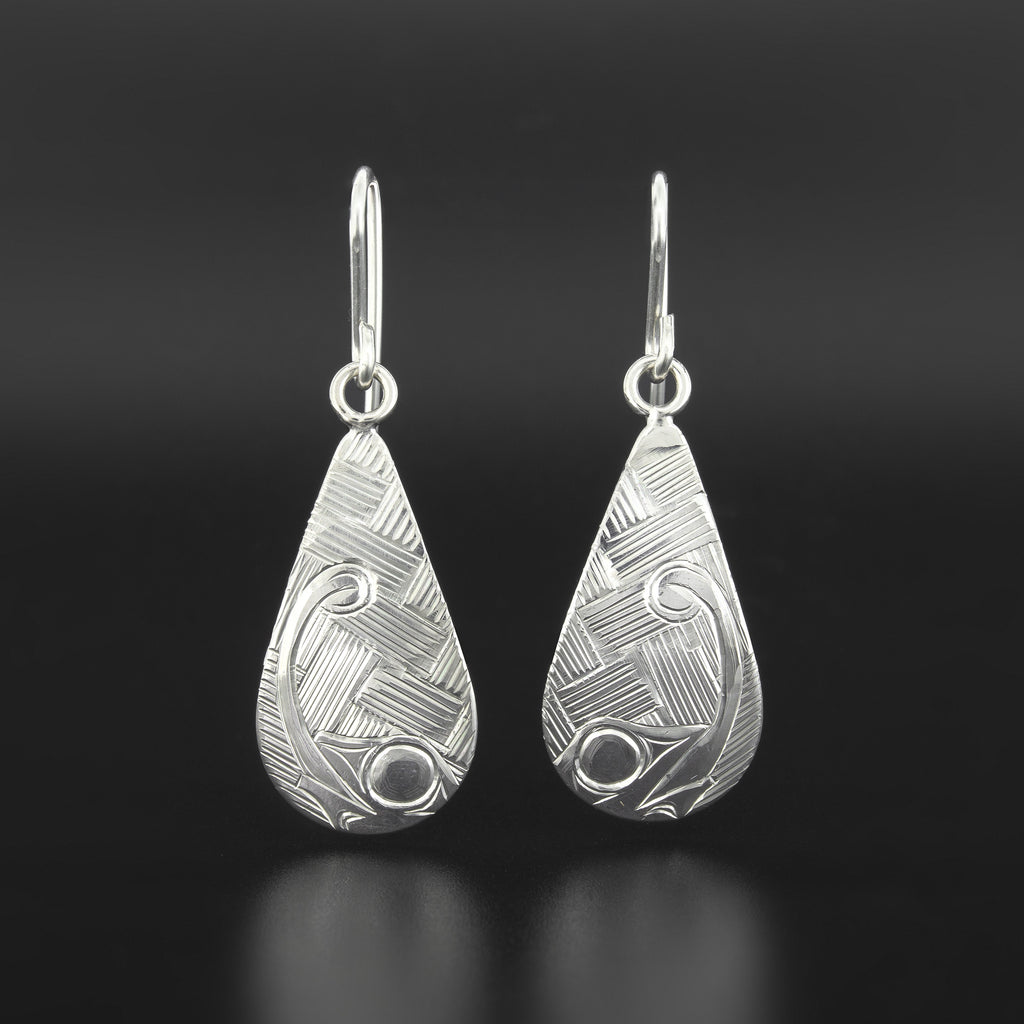 Frog Weave - Silver Earrings