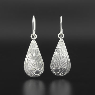 Frog Weave - Silver Earrings