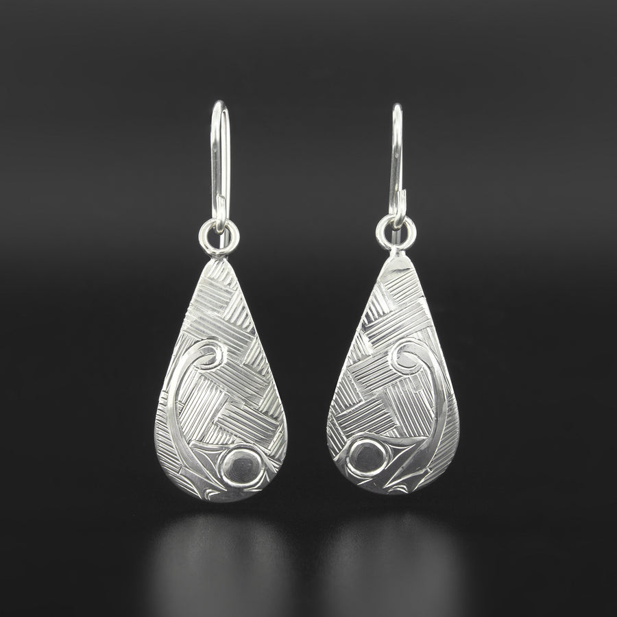 Frog Weave - Silver Earrings