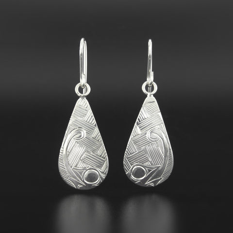 Frog Weave - Silver Earrings