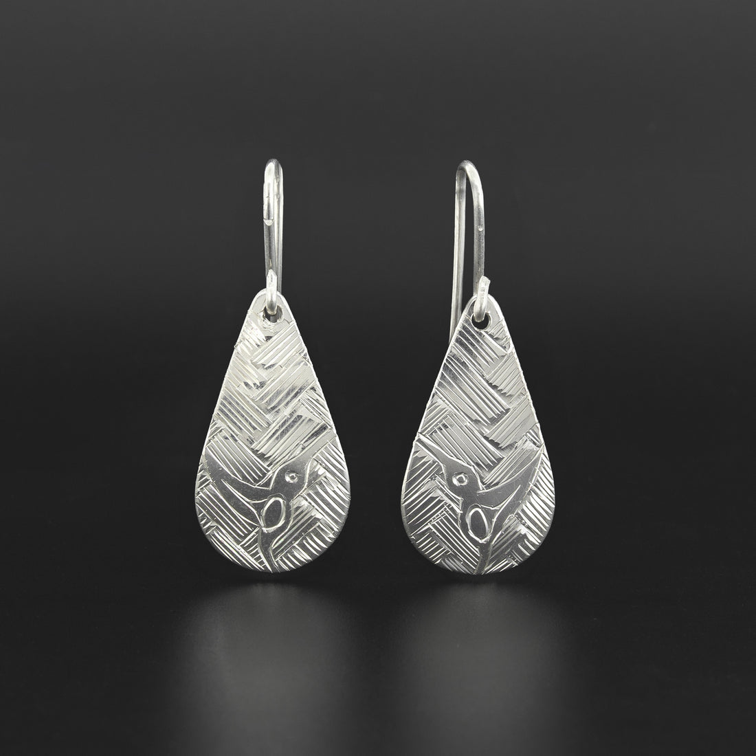 Hummingbird Weave - Silver Earrings