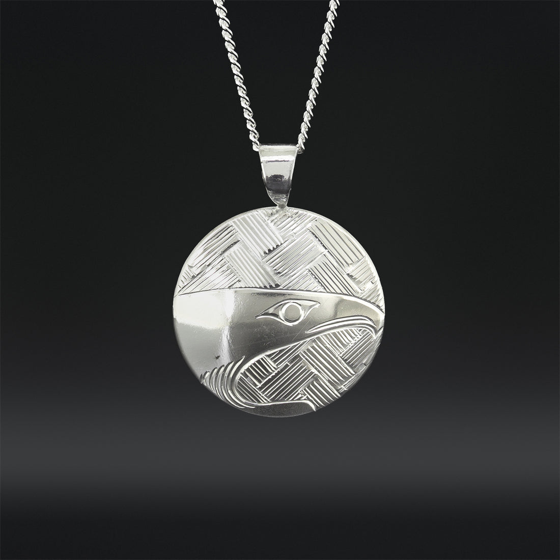 Weaving Raven - Silver Pendant