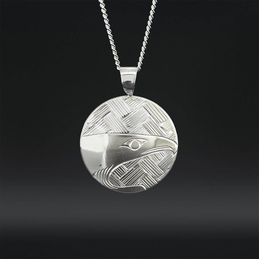 Weaving Raven - Silver Pendant