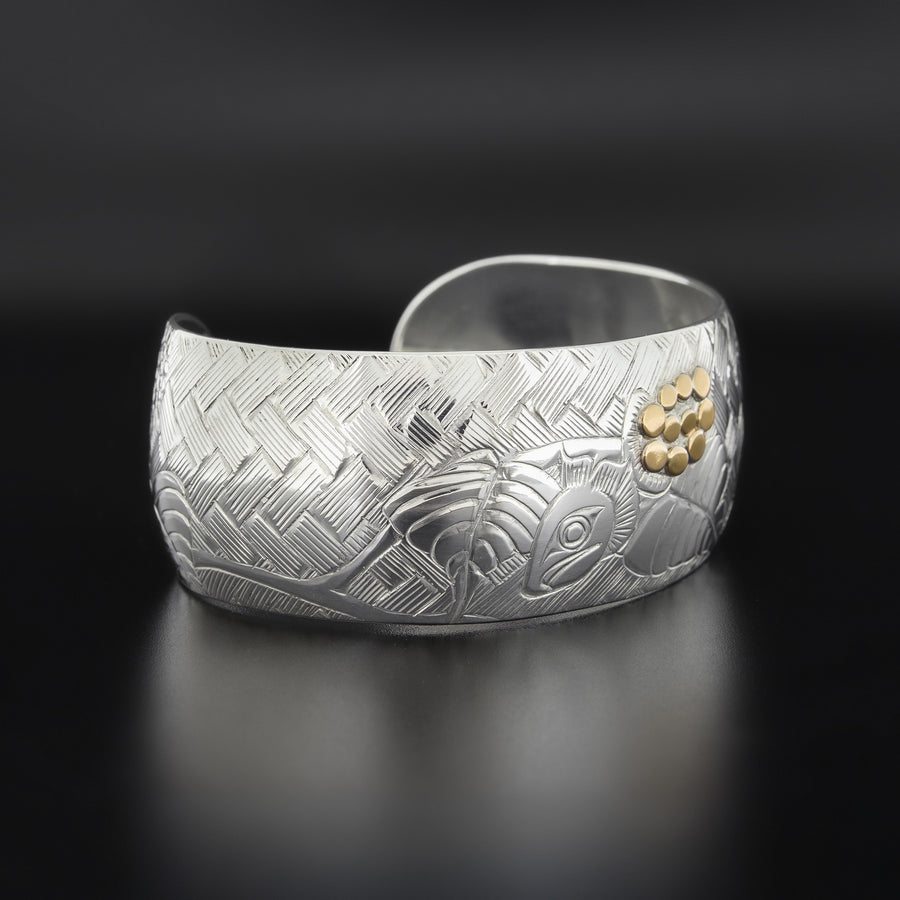 Salmonberries - Silver Bracelet with 14k Gold