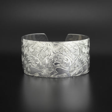 Whales Weaving - Silver Bracelet