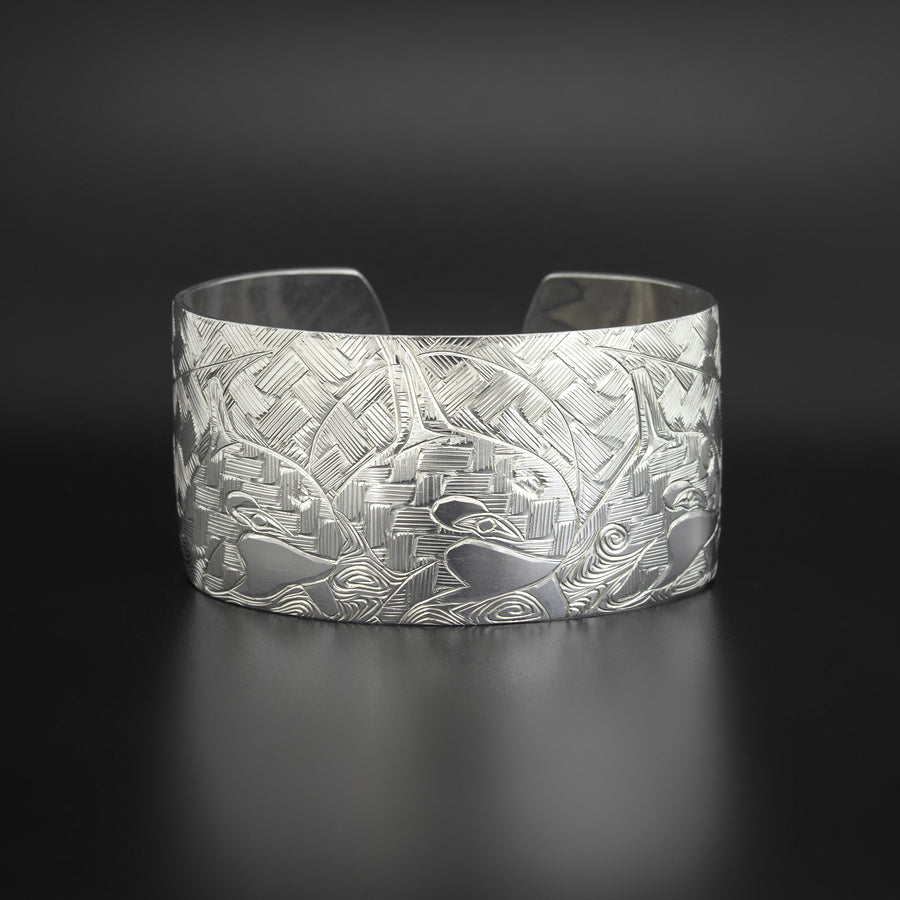 Whales Weaving - Silver Bracelet