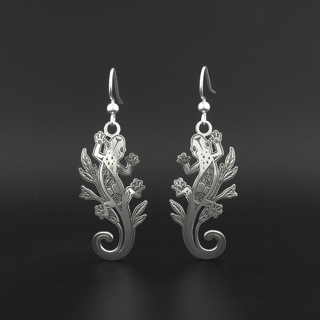 Salamander - Silver Earrings