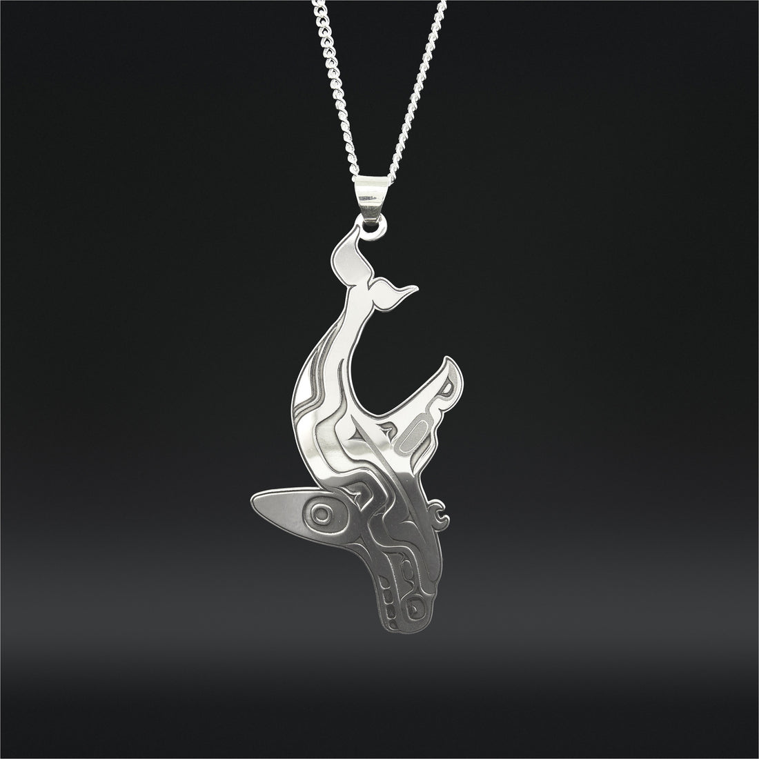 Diving Orca - Silver Pendant