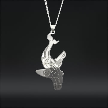 Diving Orca - Silver Pendant