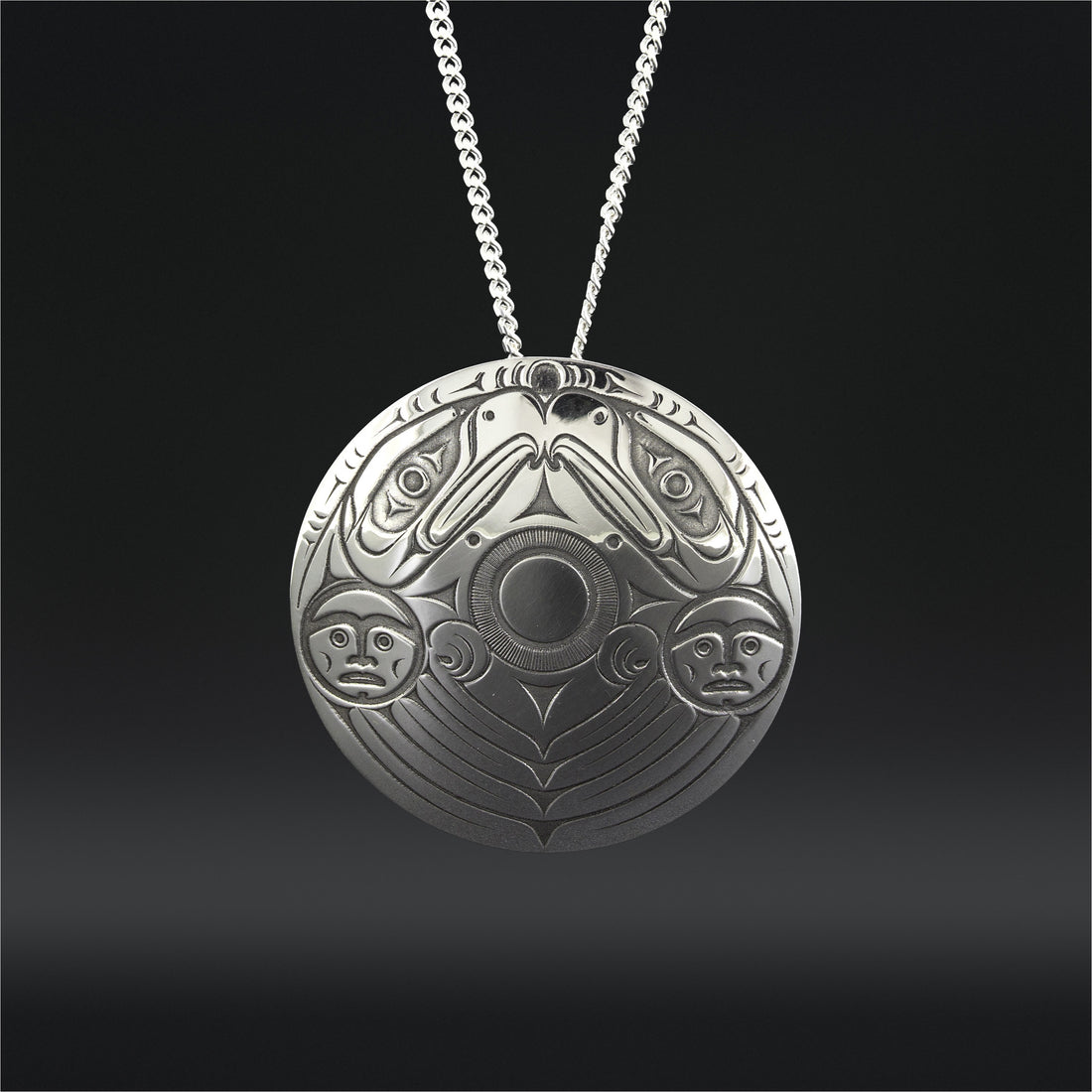 Eagle Spindle Whorl - Silver Pendant