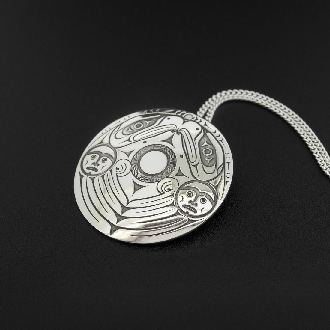 Eagle Spindle Whorl - Silver Pendant
