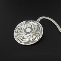 Eagle Spindle Whorl - Silver Pendant