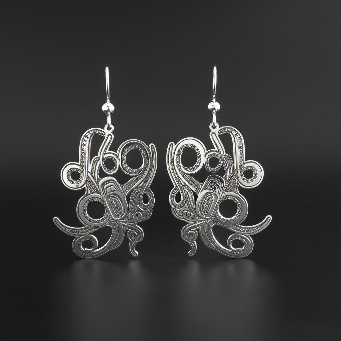 Octopus - Silver Earrings