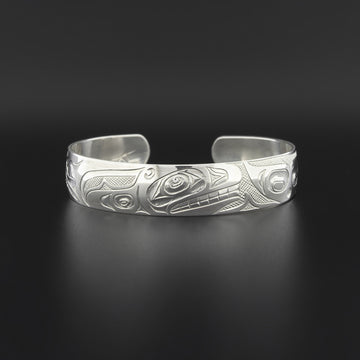 Raven-Finned Killerwhale - Silver Bracelet