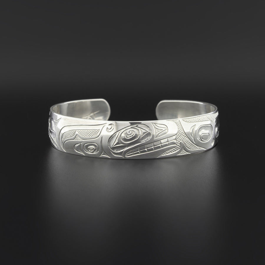 Raven-Finned Killerwhale - Silver Bracelet