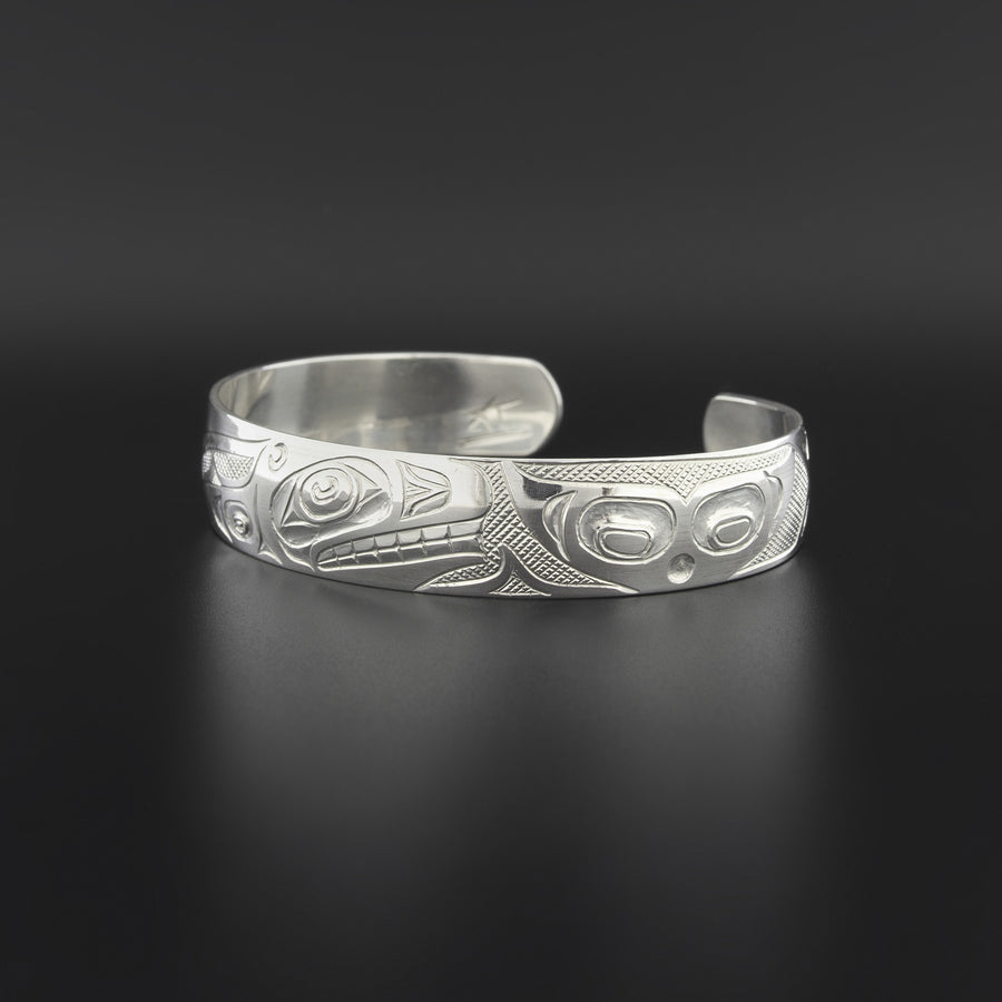 Raven-Finned Killerwhale - Silver Bracelet
