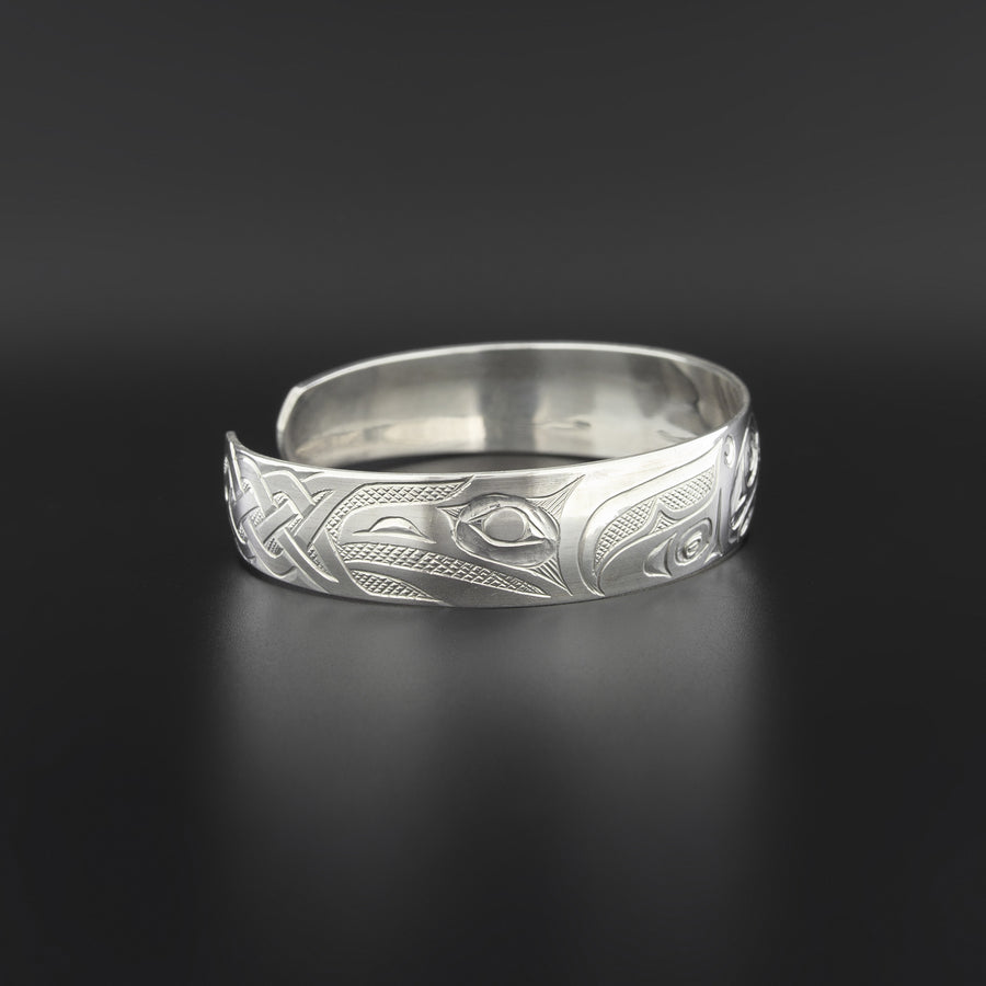 Raven-Finned Killerwhale - Silver Bracelet