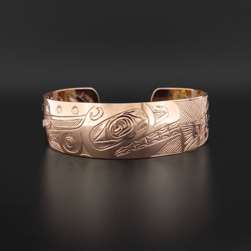 Killerwhale and Salmon - 14k Rose Gold Bracelet