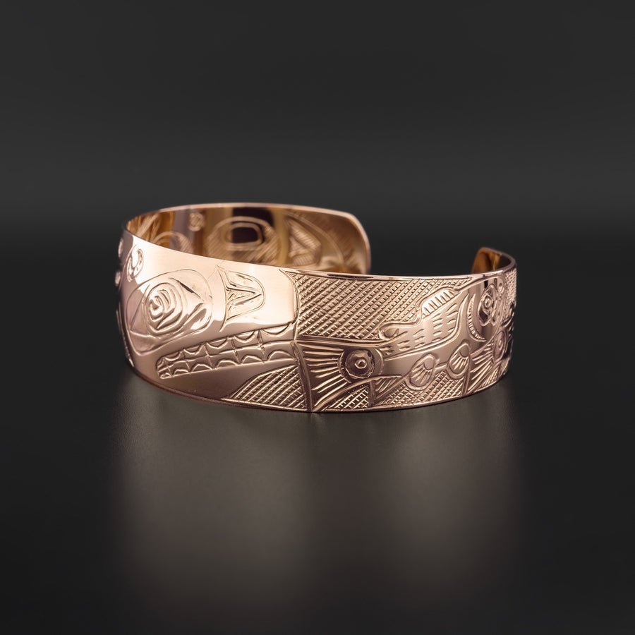 Killerwhale and Salmon - 14k Rose Gold Bracelet