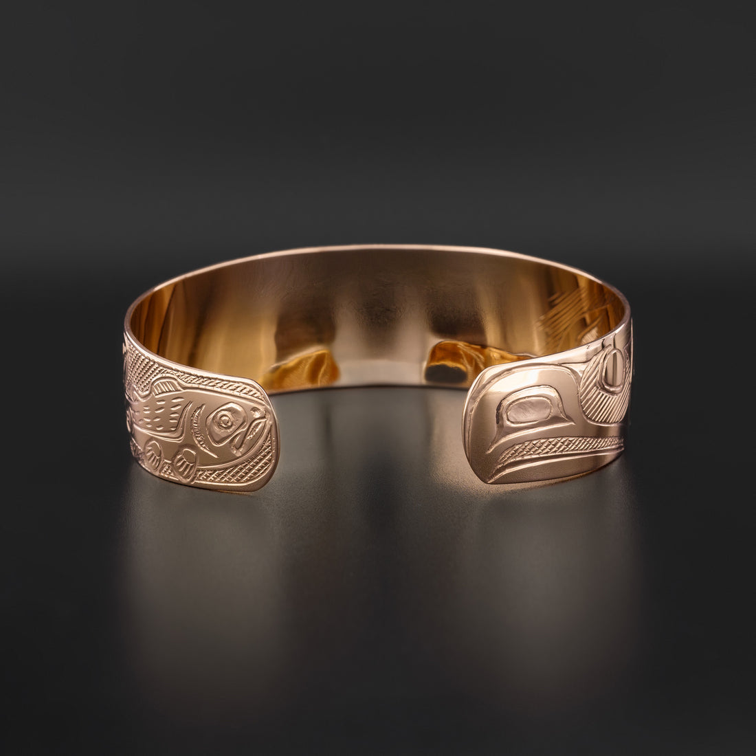Killerwhale and Salmon - 14k Rose Gold Bracelet