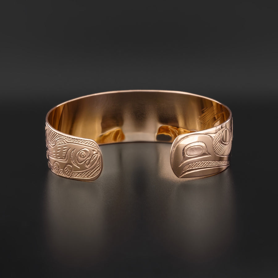 Killerwhale and Salmon - 14k Rose Gold Bracelet
