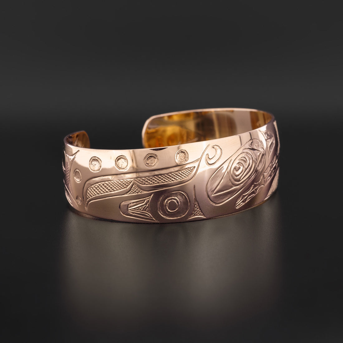 Killerwhale and Salmon - 14k Rose Gold Bracelet