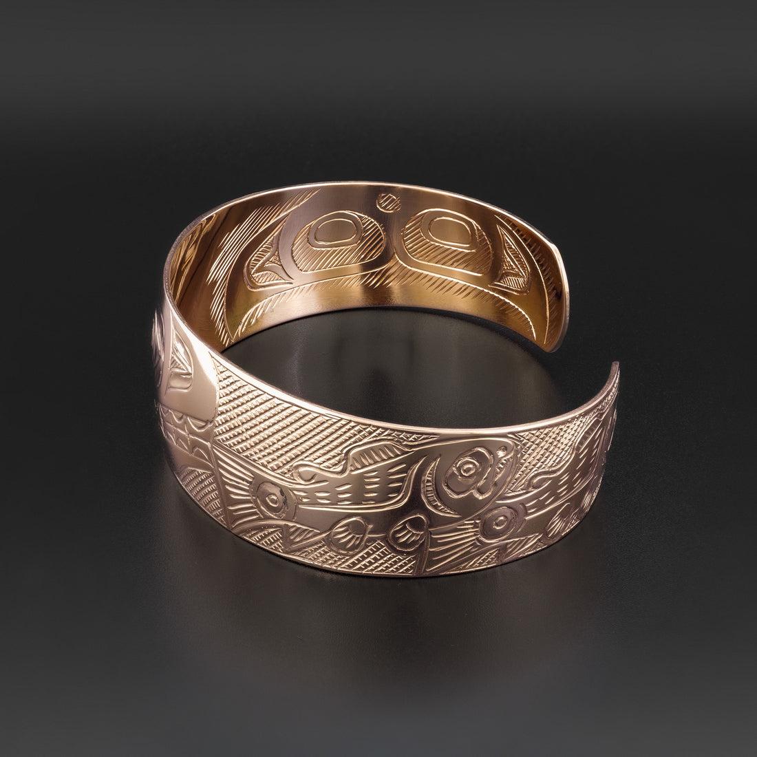Killerwhale and Salmon - 14k Rose Gold Bracelet