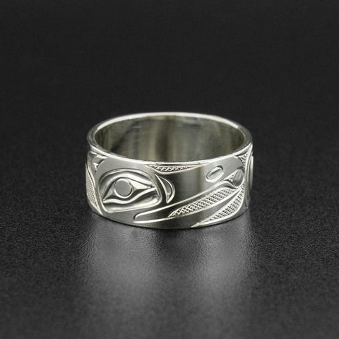 Raven and Light - Silver Ring