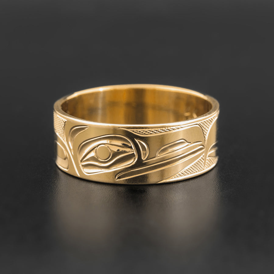 Raven and Eagle - 14k Gold Ring