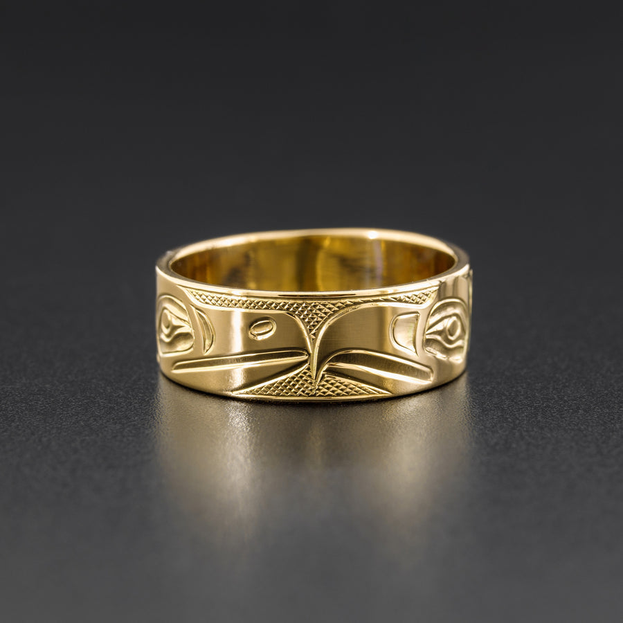Raven and Eagle - 14k Gold Ring