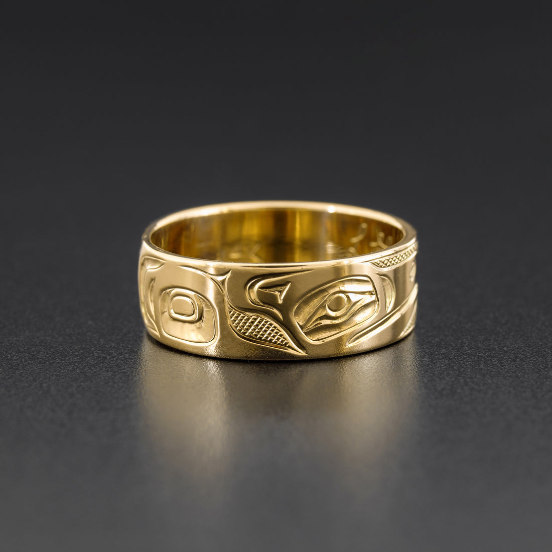 Raven and Eagle - 14k Gold Ring