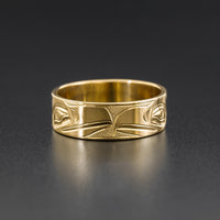 Raven and Eagle - 14k Gold Ring