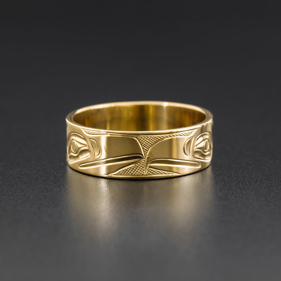 Raven and Eagle - 14k Gold Ring