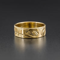 Raven and Eagle - 14k Gold Ring