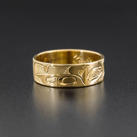 Raven and Eagle - 14k Gold Ring