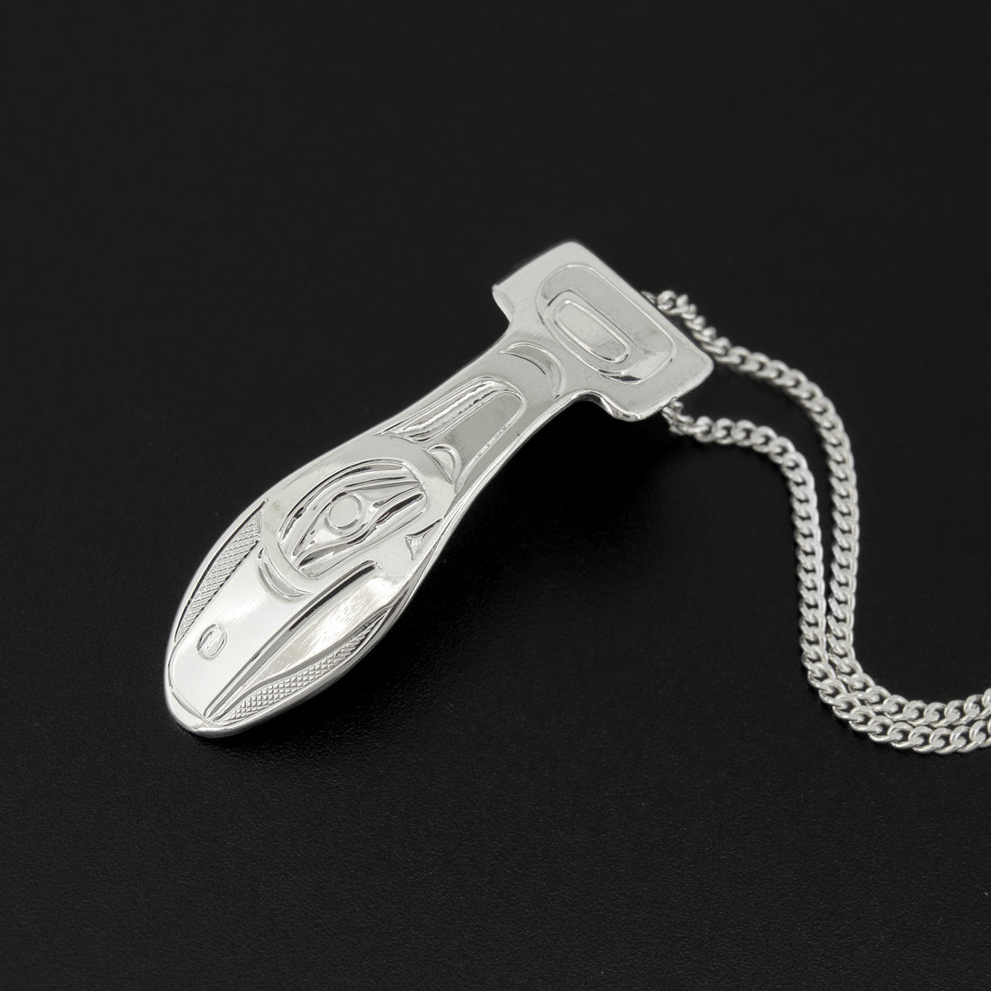 Raven Paddle - Silver Pendant
