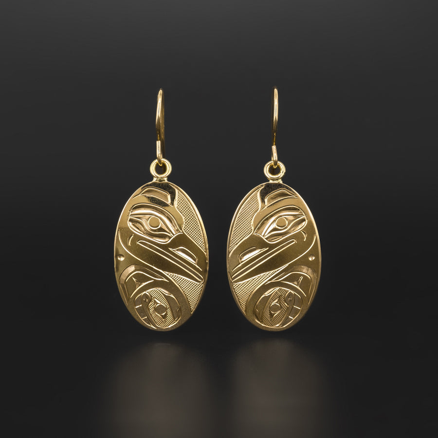 Ravens - 14k Gold Earrings