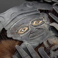 Land Otter Man - Silver Pendant with 18k Gold and Black Diamonds