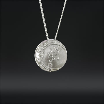 Moon and Stars - Silver Pendant